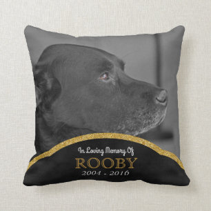 Pet Memorial Photo Personalized Dog Condolence Throw Pillow