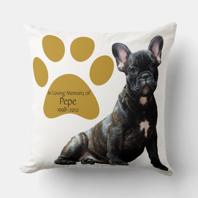 Pet Memorial Photo Personalized Throw Pillow (Front)