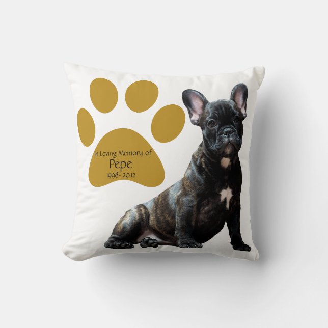 Pet Memorial Photo Personalized Throw Pillow (Front)