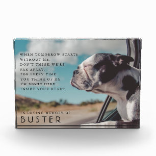 Pet Memorial Photo Poem Block