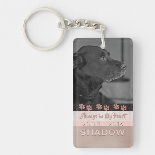 Pet Memorial Photo Tribute In My Heart Keychain