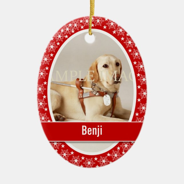 Pet memorial photo verse PERSONALIZE Ceramic Ornament (Front)