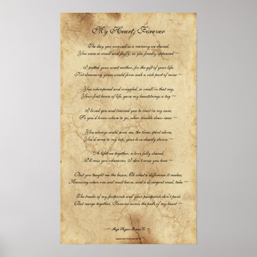 Pet Memorial Poem on Parchment_effect Poster XIV