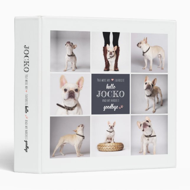 Pet Memorial Quote Photo Collage Scrapbook 3 Ring Binder (Front/Spine)