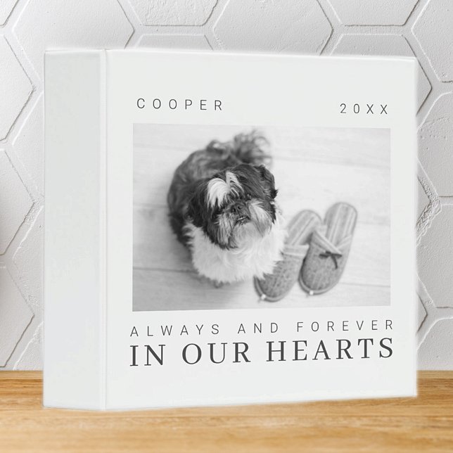 Pet Memorial Quote Simple Modern Chic Photo 3 Ring Binder (Creator Uploaded)