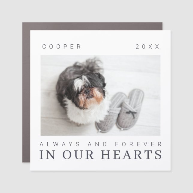 Pet Memorial Quote Simple Modern Chic Photo Car Magnet (Front)
