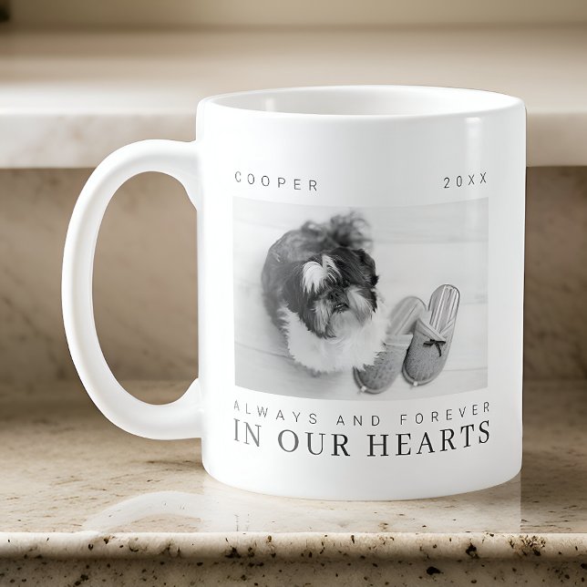 Pet Memorial Quote Simple Modern Chic Photo Coffee Mug (Creator Uploaded)