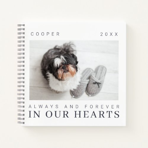 Pet Memorial Quote Simple Modern Chic Photo Notebook