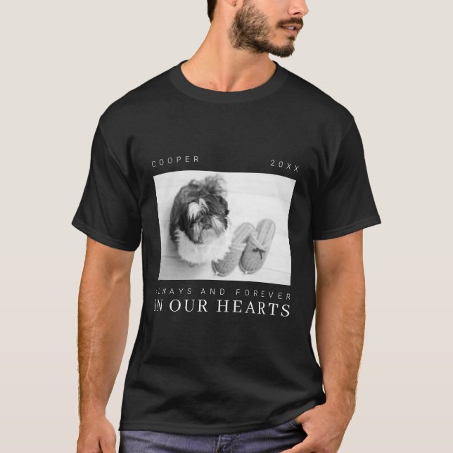 Pet Memorial Quote Simple Modern Chic Photo T-Shirt (Front)