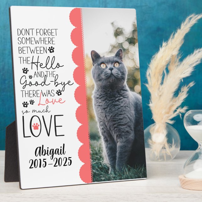 Pet Memorial Rainbow Bridge Cat Loss Sympathy Plaque (Pet memorial photo plaque for cat loss—a comforting sympathy gift idea for a grieving pet parent.)