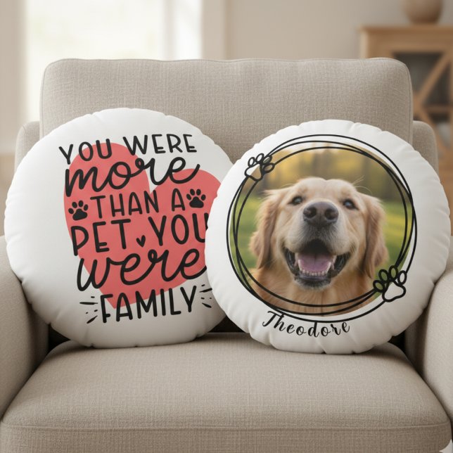 Pet Memorial Rainbow Bridge Dog Loss Round Pillow (Heartfelt pet memorial round pillow for dog loss—a comforting sympathy gift idea for her.)