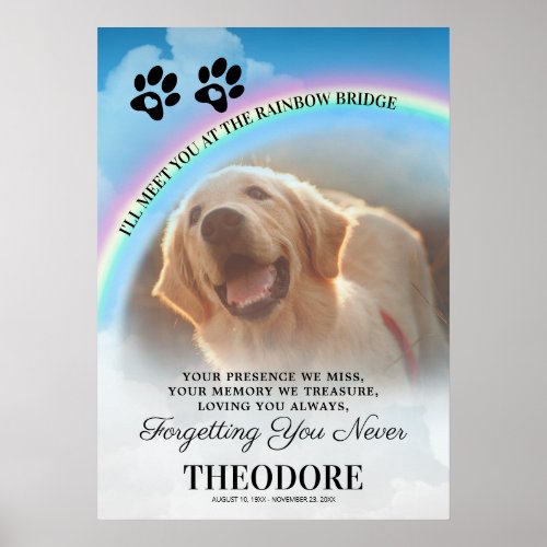 Pet Memorial Rainbow Bridge Photo Poster
