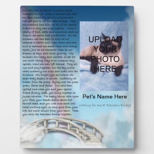 Pet Memorial Rainbow Bridge Plaque _ Personalize