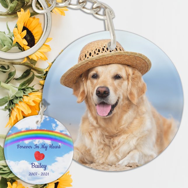Pet Memorial - Rainbow In Loving Memory - Pet Loss Keychain (Creator Uploaded)