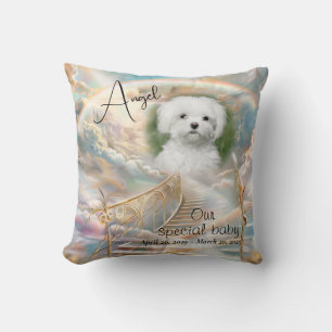 Pet Memorial Rainbows Bridge Golden Stairs Heaven Throw Pillow