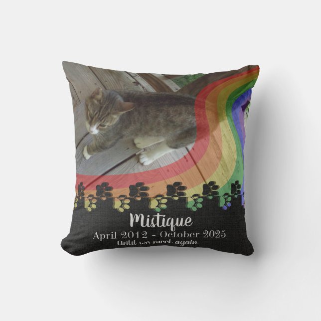 Pet Memorial Remembrance Beloved Keepsake Throw Pillow (Front)