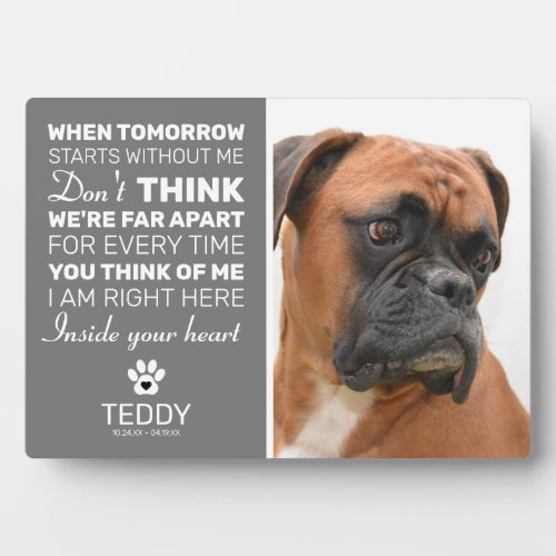 Pet Memorial  Remembrance Dog Keepsake Plaque