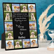 Pet Memorial Remembrance Keepsake 14 Photo Collage Plaque