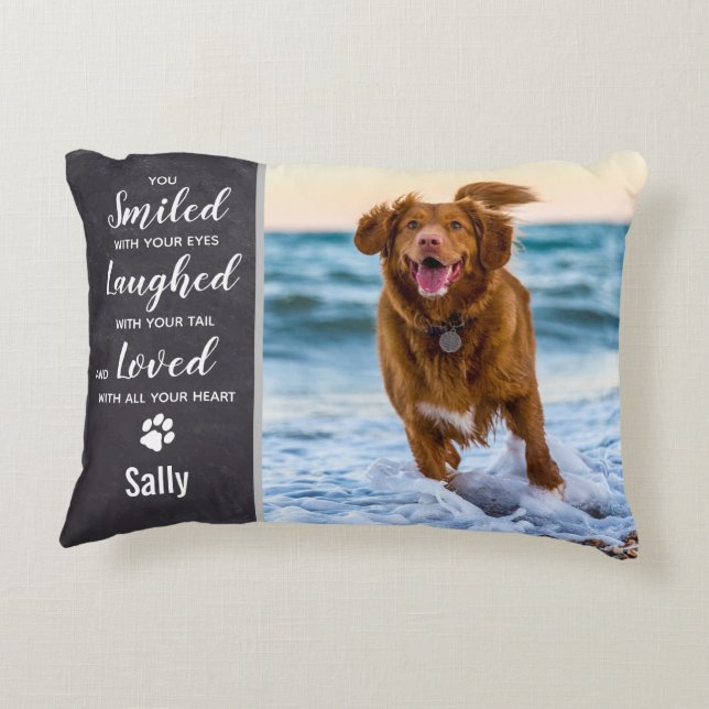 Pet Memorial Remembrance Pet Loss Photo Accent Pillow (Back)