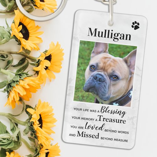 Pet Memorial Remembrance Photo Keychain