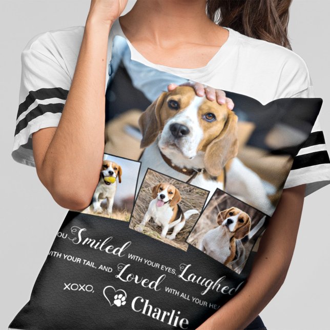 Pet Memorial Remembrance Poem Personalized 4 Photo Accent Pillow (Creator Uploaded)