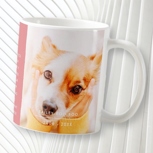 Pet Memorial Remembrance Quote Modern Simple Photo Coffee Mug