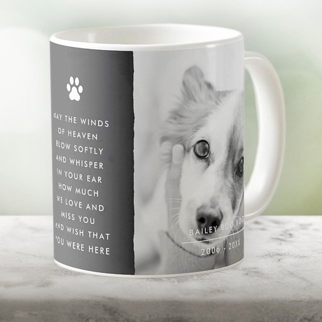 Pet Memorial Remembrance Quote Modern Simple Photo Coffee Mug (Creator Uploaded)