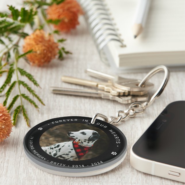 Pet Memorial Remembrance Tribute Dog/Cat Photo Keychain (Front Right)