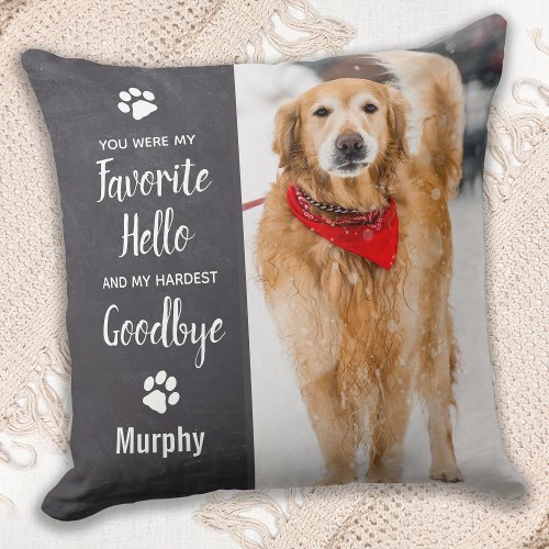 Pet Memorial Rustic Pet Loss Keepsake Dog Throw Pillow