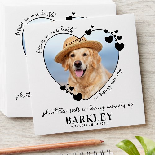 Pet Memorial Seed Packet Heart Custom Dog Photo  Envelope