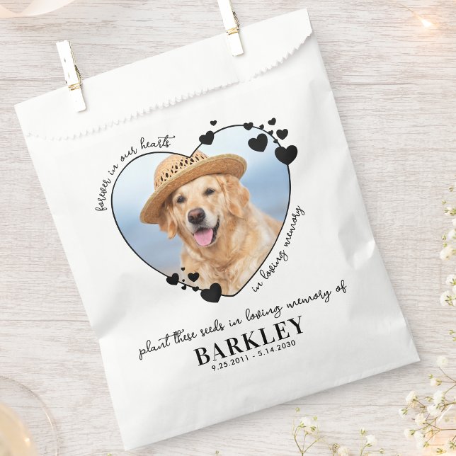 Pet Memorial Seed Packet Heart Custom Dog Photo Favor Bag (Creator Uploaded)