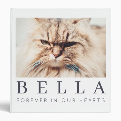 Pet Memorial Simple Modern Chic Family Photo 3 Ring Binder