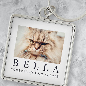 Pet Memorial Simple Modern Chic Family Photo Keychain by WhiteOakMemorials at Zazzle
