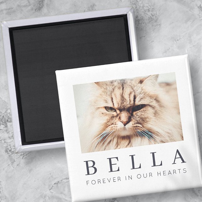 Pet Memorial Simple Modern Chic Family Photo Magnet (Creator Uploaded)