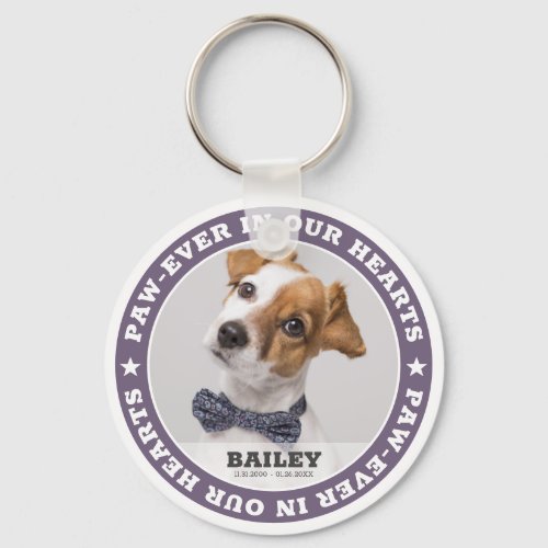 Pet Memorial Simple Modern Custom Photo Keepsake Keychain