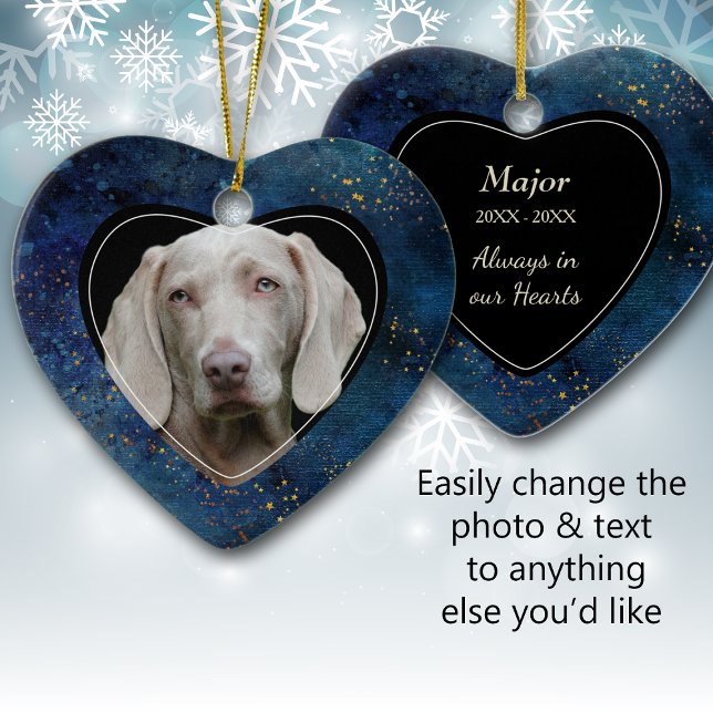 Pet Memorial Star Galaxy Heart Keepsake Ceramic Ornament (Creator Uploaded)