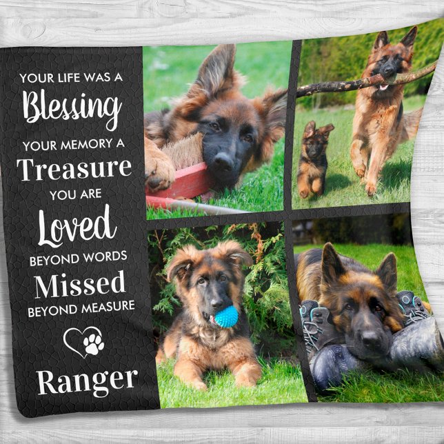 Pet Memorial - Sympathy Gift - Remembrance Dog Fleece Blanket (Creator Uploaded)