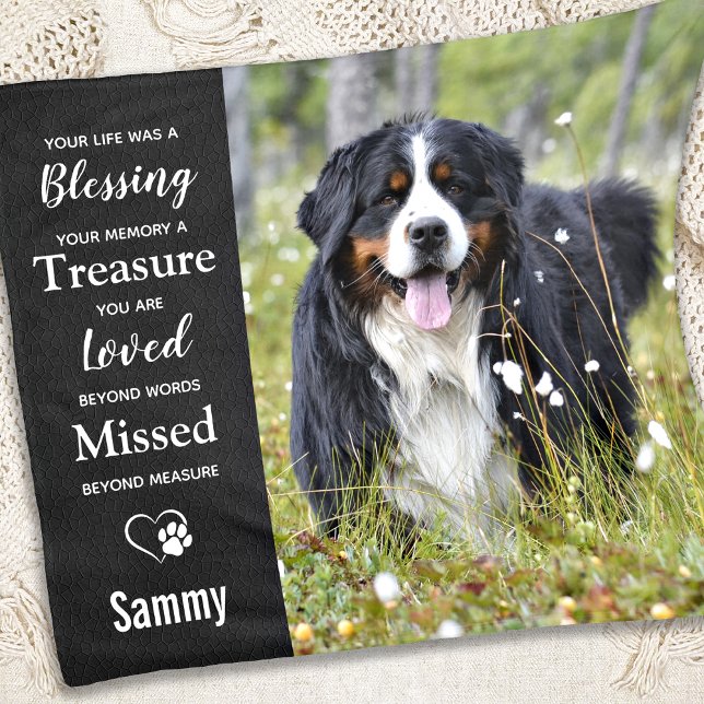 Pet Memorial Sympathy Keepsake Dog Photo Fleece Blanket (Creator Uploaded)