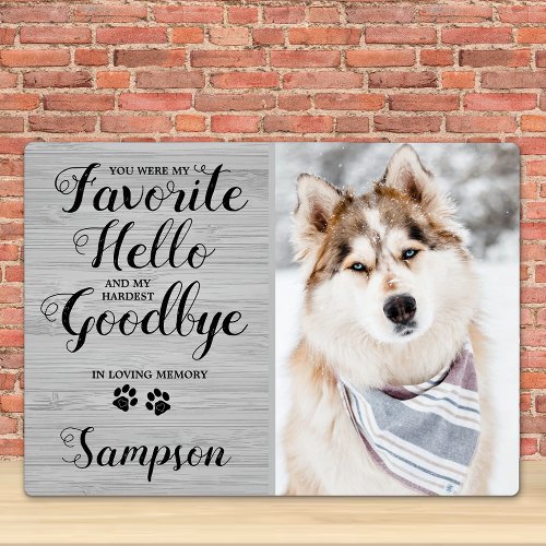 Pet Memorial Sympathy Keepsake Personalized Photo Plaque
