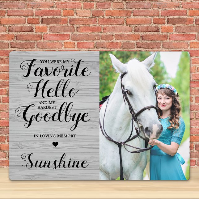 Pet Memorial Sympathy Personalized Horse Photo Plaque (Creator Uploaded)