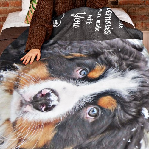 Pet Memorial Sympathy Pet Loss Gift Custom Photo Fleece Blanket