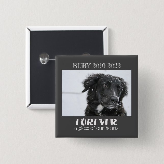 Pet Memorial Sympathy Photo Button (Front & Back)