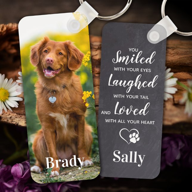 Pet Memorial Sympathy Poem Gift Pet Loss Photo  Keychain (Creator Uploaded)