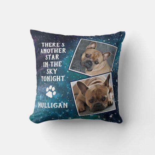 Pet Memorial _ Sympathy Quote Keepsake Dog Photo Throw Pillow
