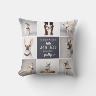 Pet Memorial Sympathy Quote Keepsake Photo Collage Throw Pillow