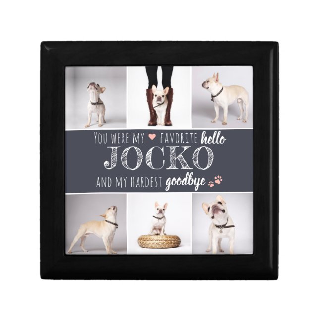 Pet Memorial Sympathy Quote Photo Collage Keepsake Gift Box (Front)