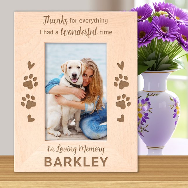 Pet Memorial Thank You Custom Dog Wooden Picture Engraved Frames (Creator Uploaded)