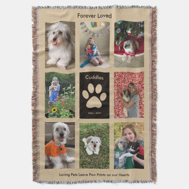 Pet Memorial Throw Blanket - Personalized (Front Vertical)