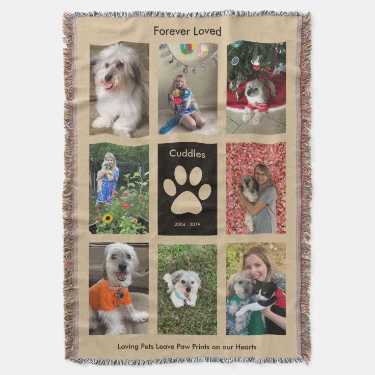 Pet Memorial Throw Blanket Personalized Zazzle