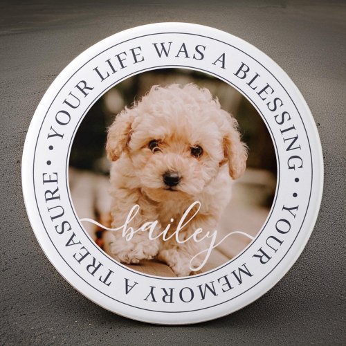 Pet Memorial Treasured Memory Elegant Chic Photo Button